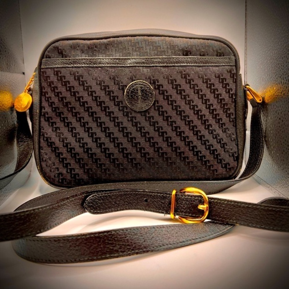 Gucci Black Crossbody Bag with Gold Accents